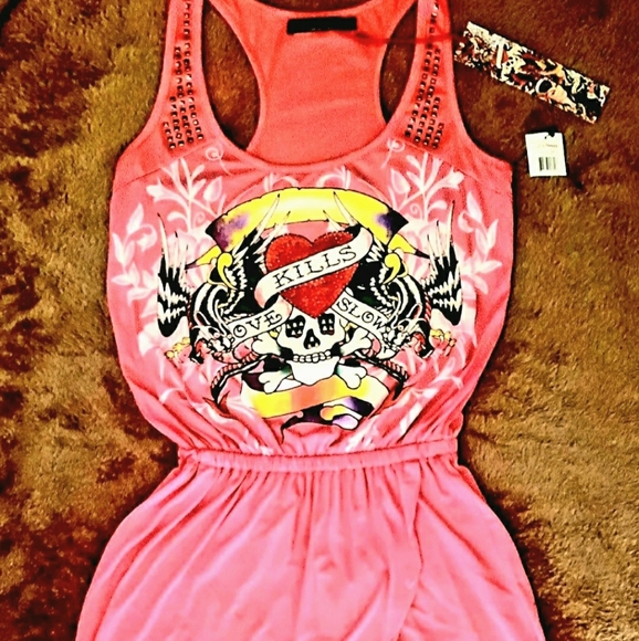 Ed Hardy   ~Love Kills Slowly~   mini-dress - Picture 4 of 14